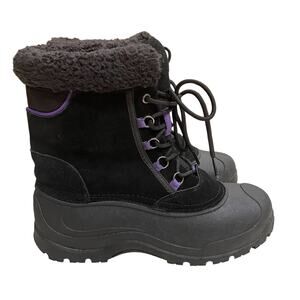 GANDER MTN Women's Black Thermolite Faux Fur Suede Winter Boots Size 10